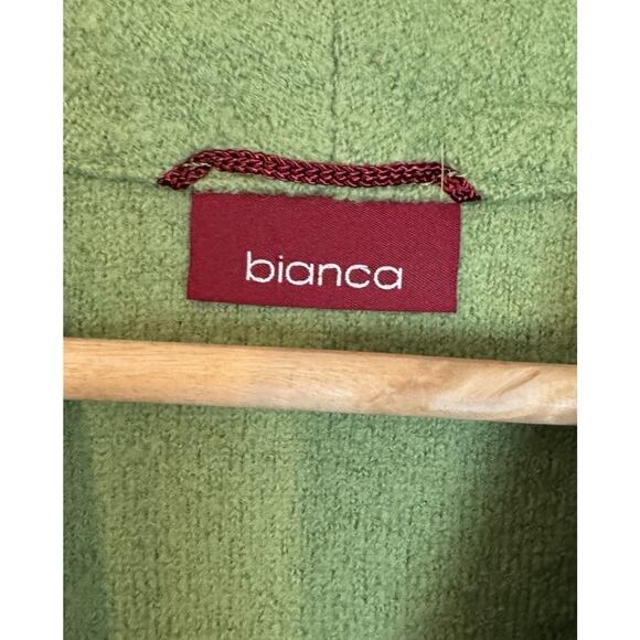 Bianca Green Boiled Wool 2-Button Blazer Jacket Soft Shell Size 8 Art To Wear - Picture 6 of 7